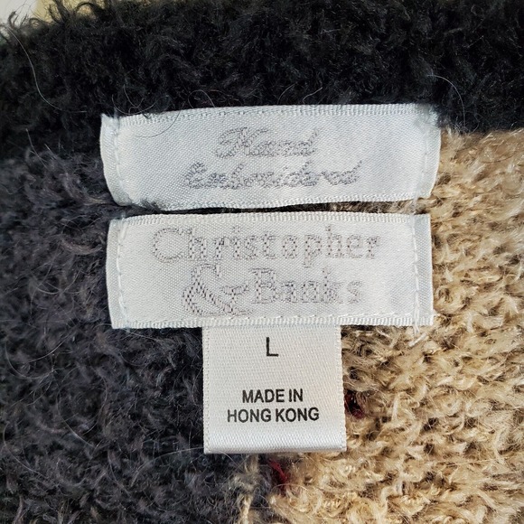 Christopher & Banks Patchwork Vest Sz L Mohair Cottagecore Hand Embroidered - Picture 10 of 14